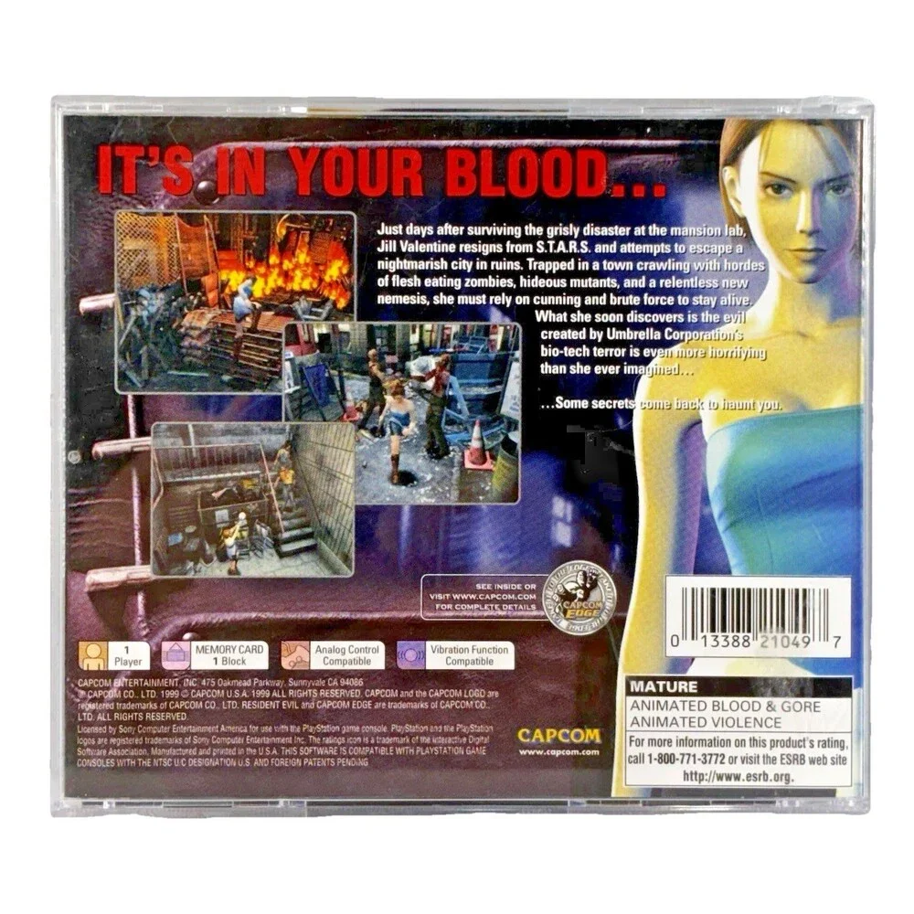 Resident Evil 3 Nemesis Sony PlayStation Complete Manual & Reg. Card Tested